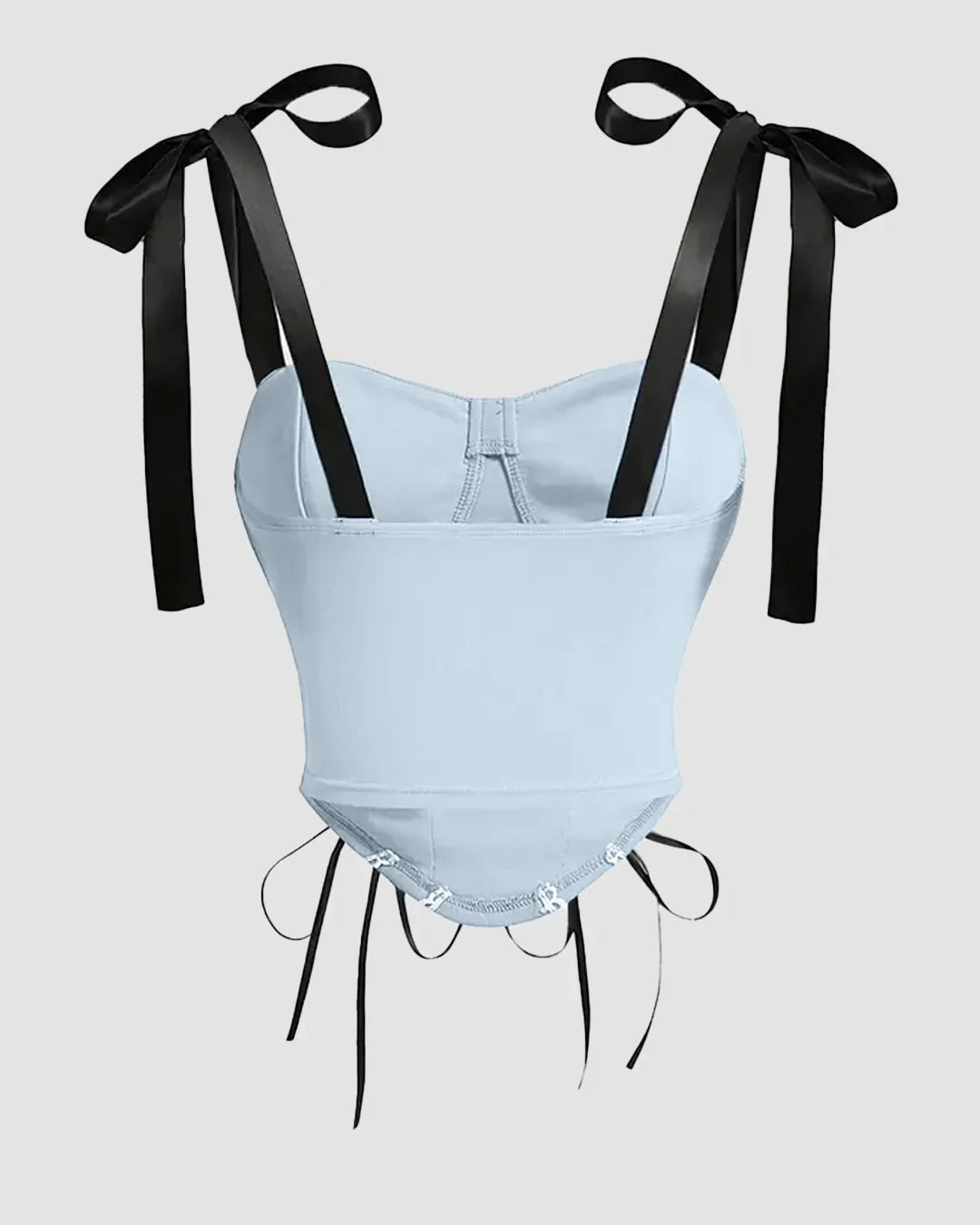 Ice Blue Strapless Camisole Summer Top With Tie