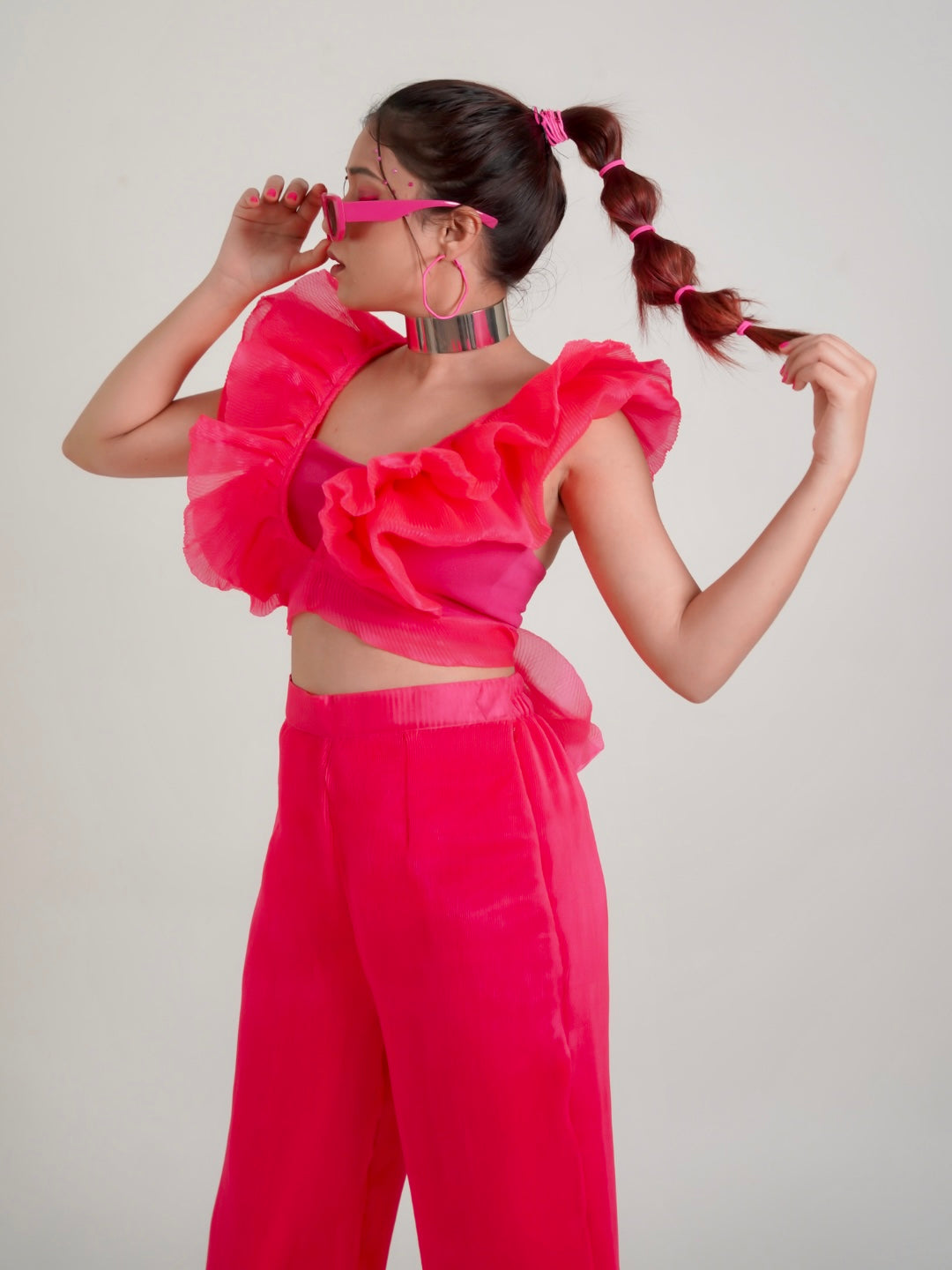 Pleated Organza Pants