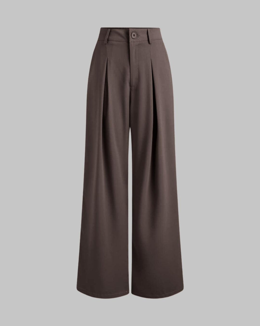 Korean Style Trousers with Baggy Fit In Dark Chocolate