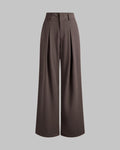 Korean Style Trousers with Baggy Fit In Dark Chocolate