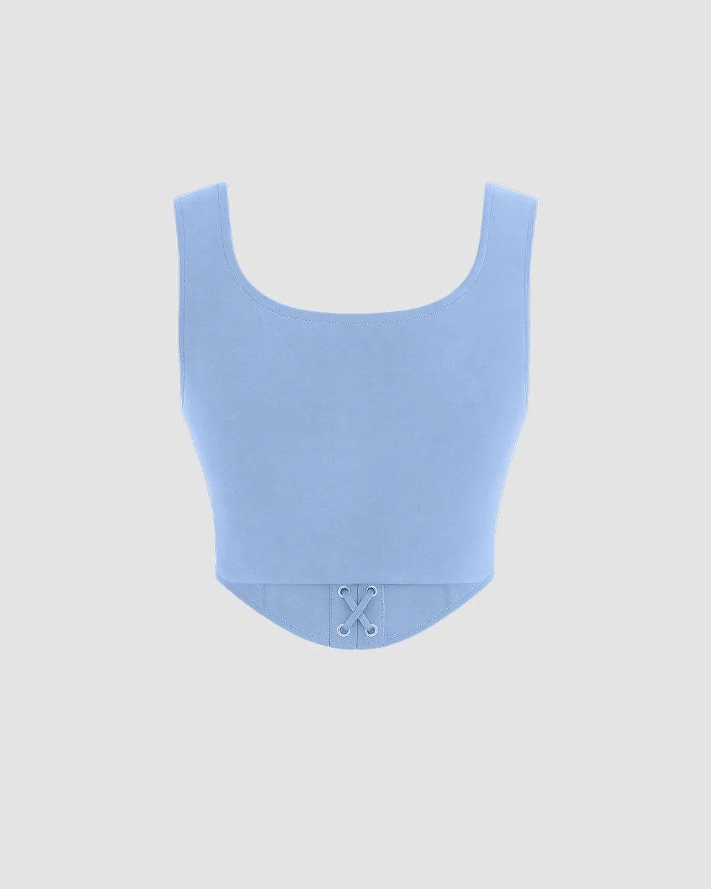 Lace Up Front Corset Top In Rainwash