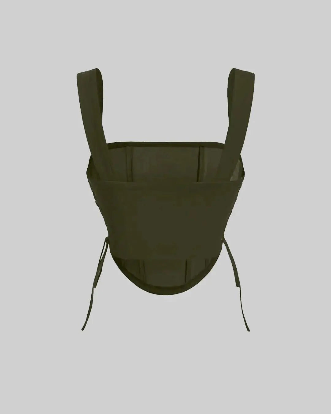 Lace Up Side Olive Green Slim Fit Cami Top