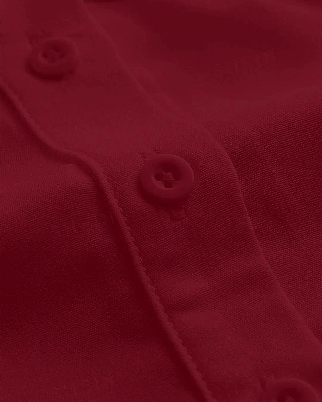 Lantern Sleeve Button Front Slim Fit Red Shirt