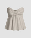 Light Grey Twist–Front Empire Bustier Top