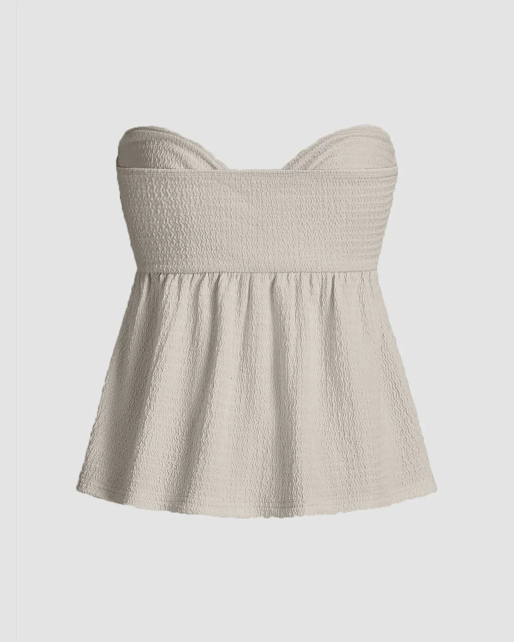 Light Grey Twist–Front Empire Bustier Top