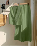 Light Pista Sleeveless Tie-Back Top & Wide-Leg Pants Co-Ord Set