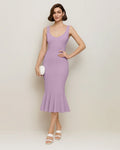 Lilac Sleeveless Fishtail Hem Bodycon Dress