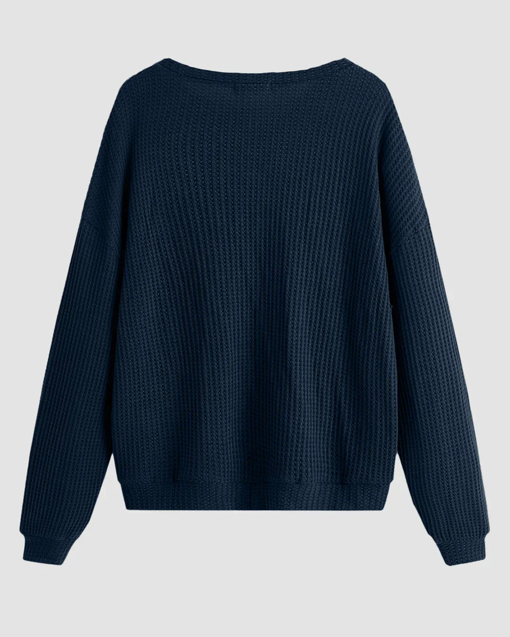 Lounge Crew Neck Ribbed Full Sleeve Sweatshirt in Navy Blue