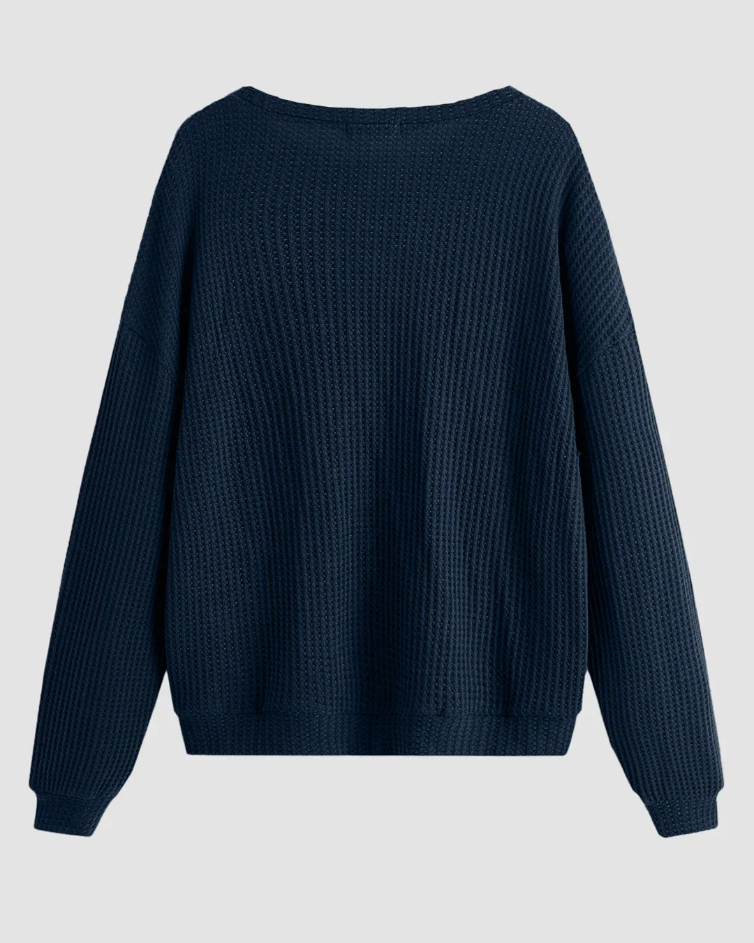 Lounge Crew Neck Ribbed Full Sleeve Sweatshirt in Navy Blue