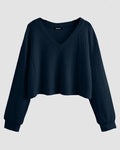 Lounge Relaxed Fit Long Sleeve Sweatshirt in Navy Blue