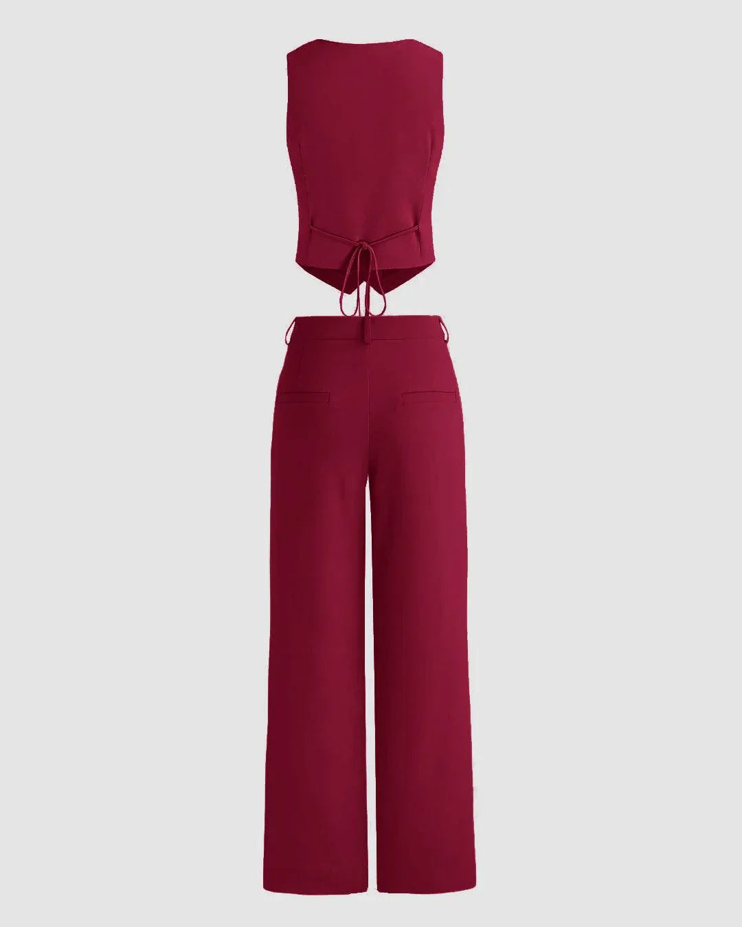 Matching Set of Vest Coat and Trouser in Burgundy
