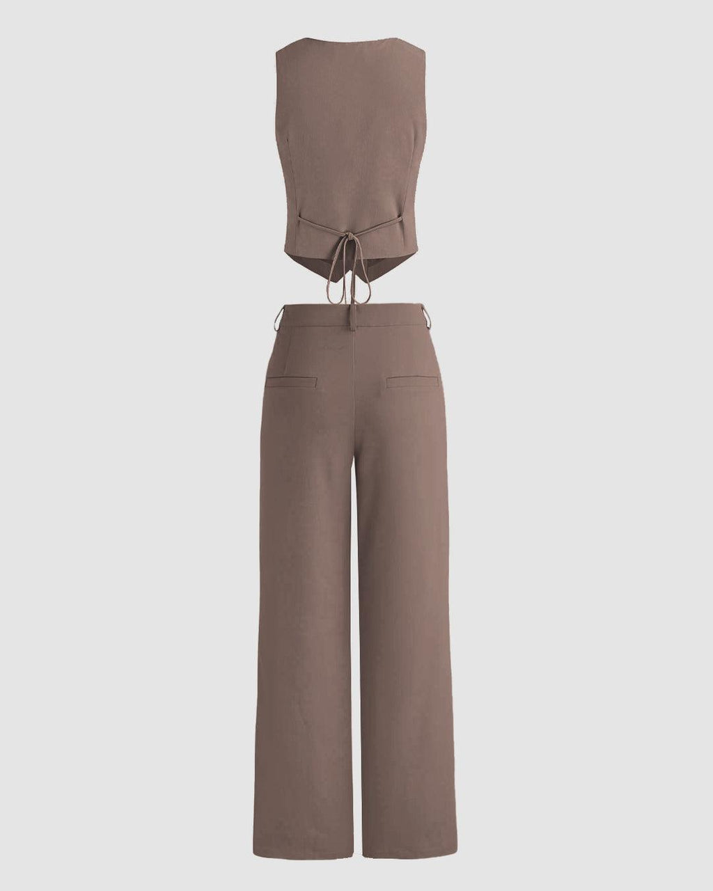 Matching Set of Vest Coat and Trousers in Cappuccino