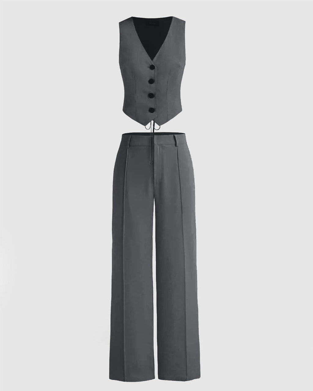 Matching Set of Vest Coat and Trousers in Grey