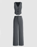 Matching Set of Vest Coat and Trousers in Grey