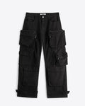 Men Black Cargo Trouser With Utility Pockets Baggy pants