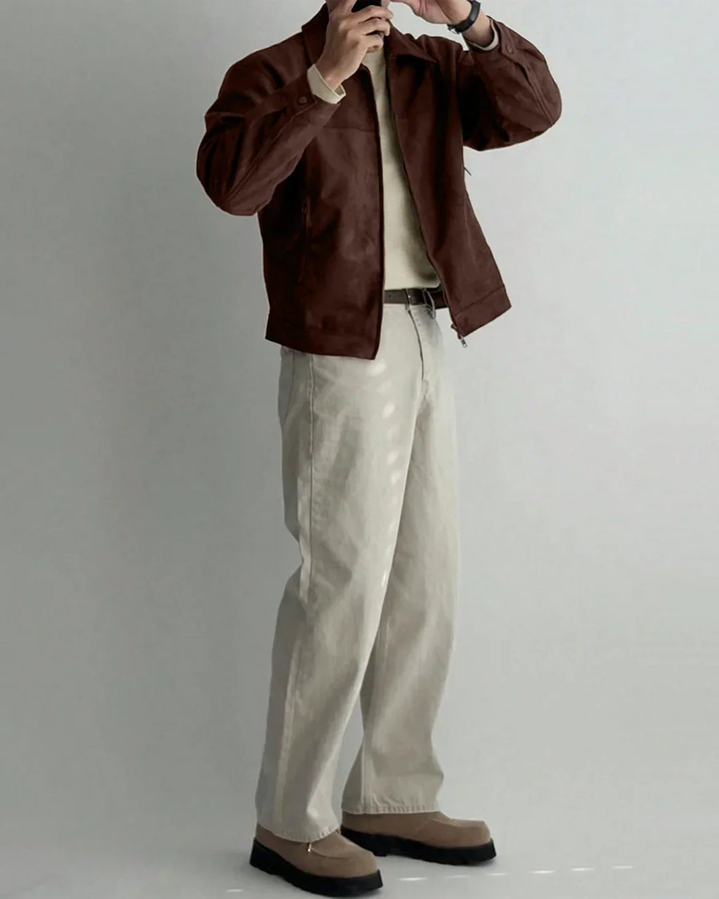 Men Brown Button Down Full Sleeve Jacket