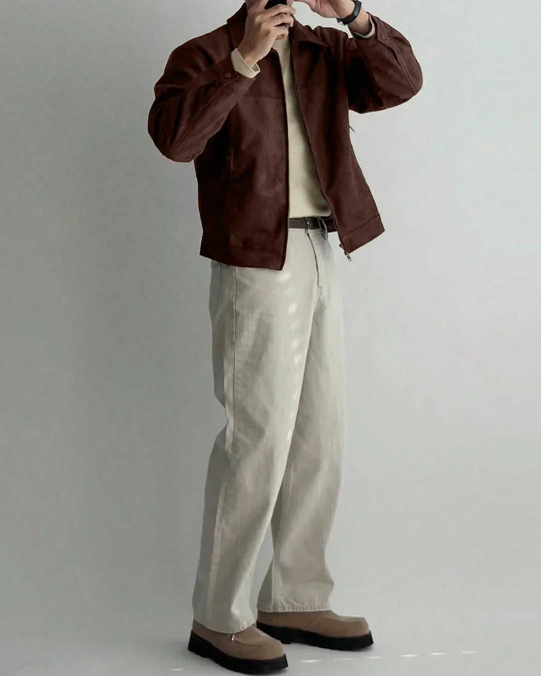 Men Brown Button Down Full Sleeve Jacket