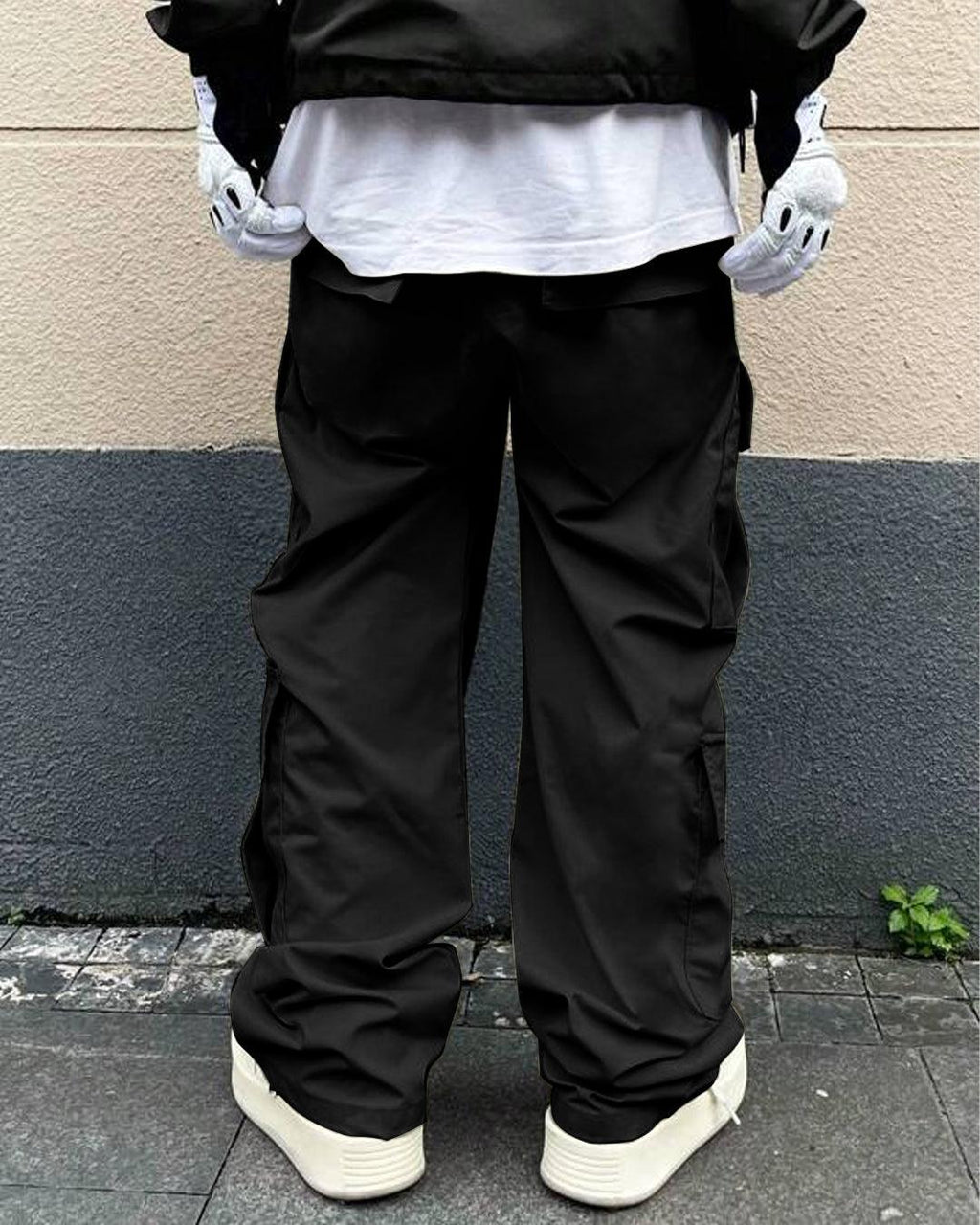 Men Fashion Multi Pocket Casual Breathable Baggy Cargo Pants In Black