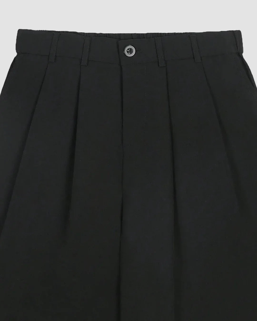 Men High-Waist Pleated Relaxed-Fit Trousers in Black