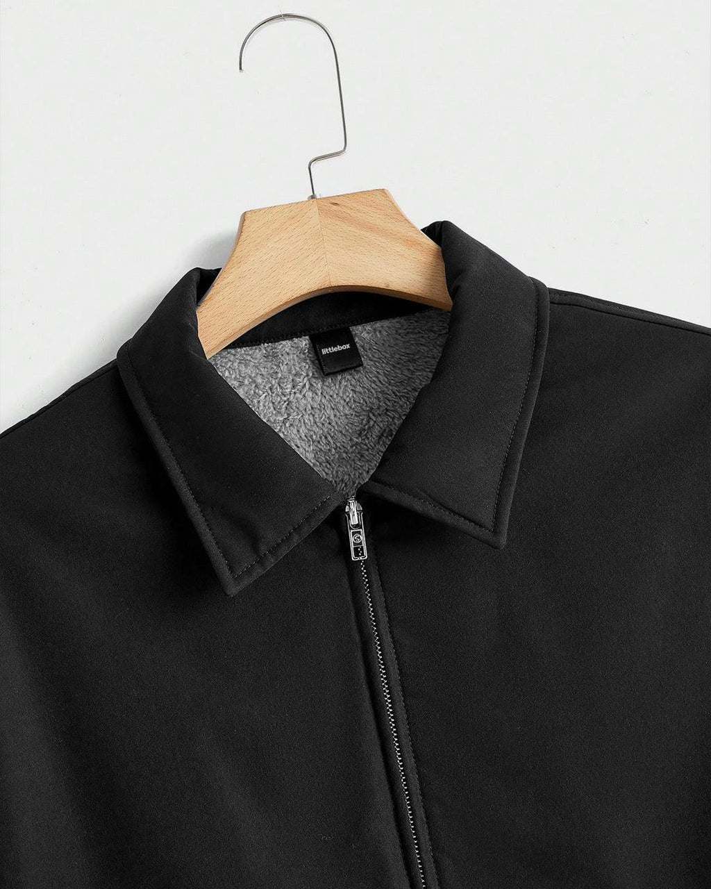 Men Stand Collar Long Sleeve Slim Fit Jacket And Pant In Black