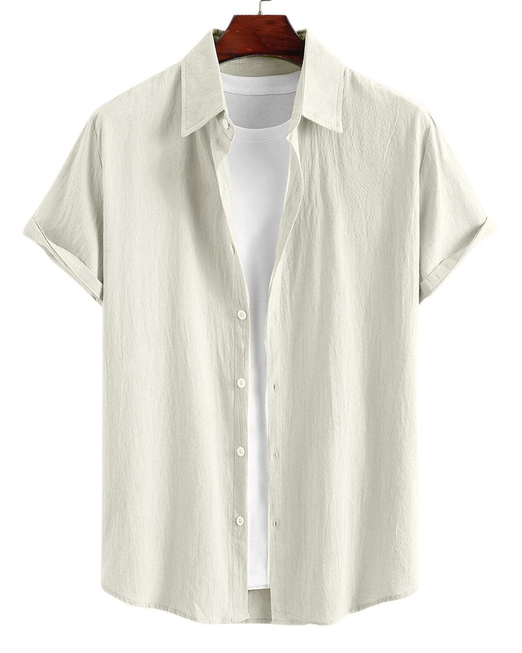 Men Two Piece Outfits Summer Comfortable Casual Short Sleeves Shirt And Pant Without Tee