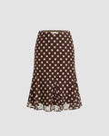 Mesh Low Rise Polka Dot Bowknot Mermaid Skirt
