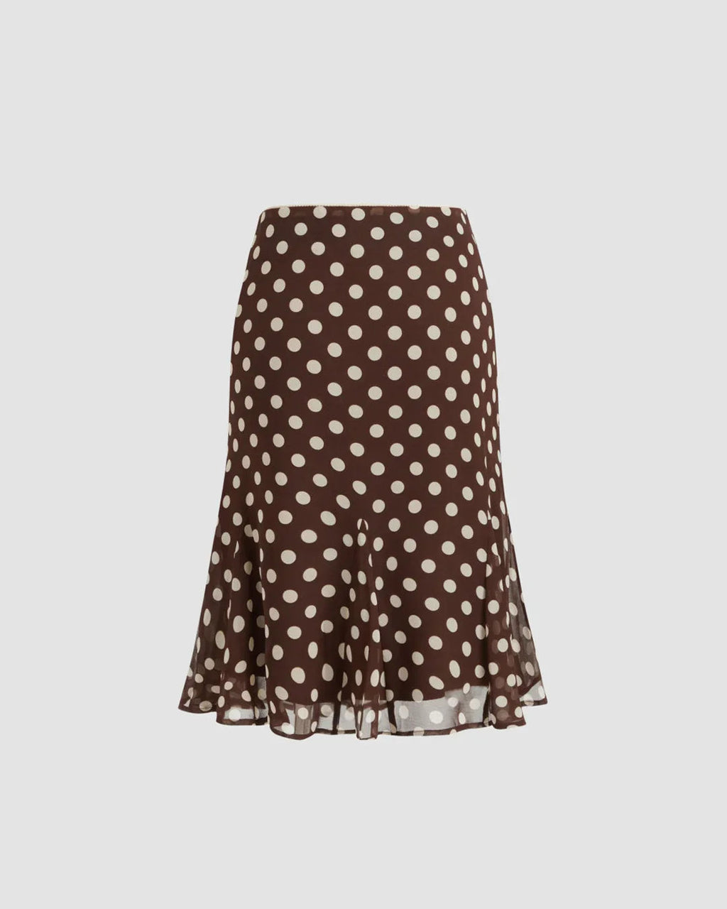 Mesh Low Rise Polka Dot Bowknot Mermaid Skirt