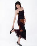 Mesh Ruched Cami Maxi Dress