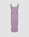 Mesh Ruffle Lilac Maxi Dress