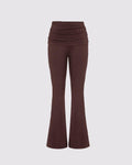 Mid Rise Flared Pant In Chocolate Brown