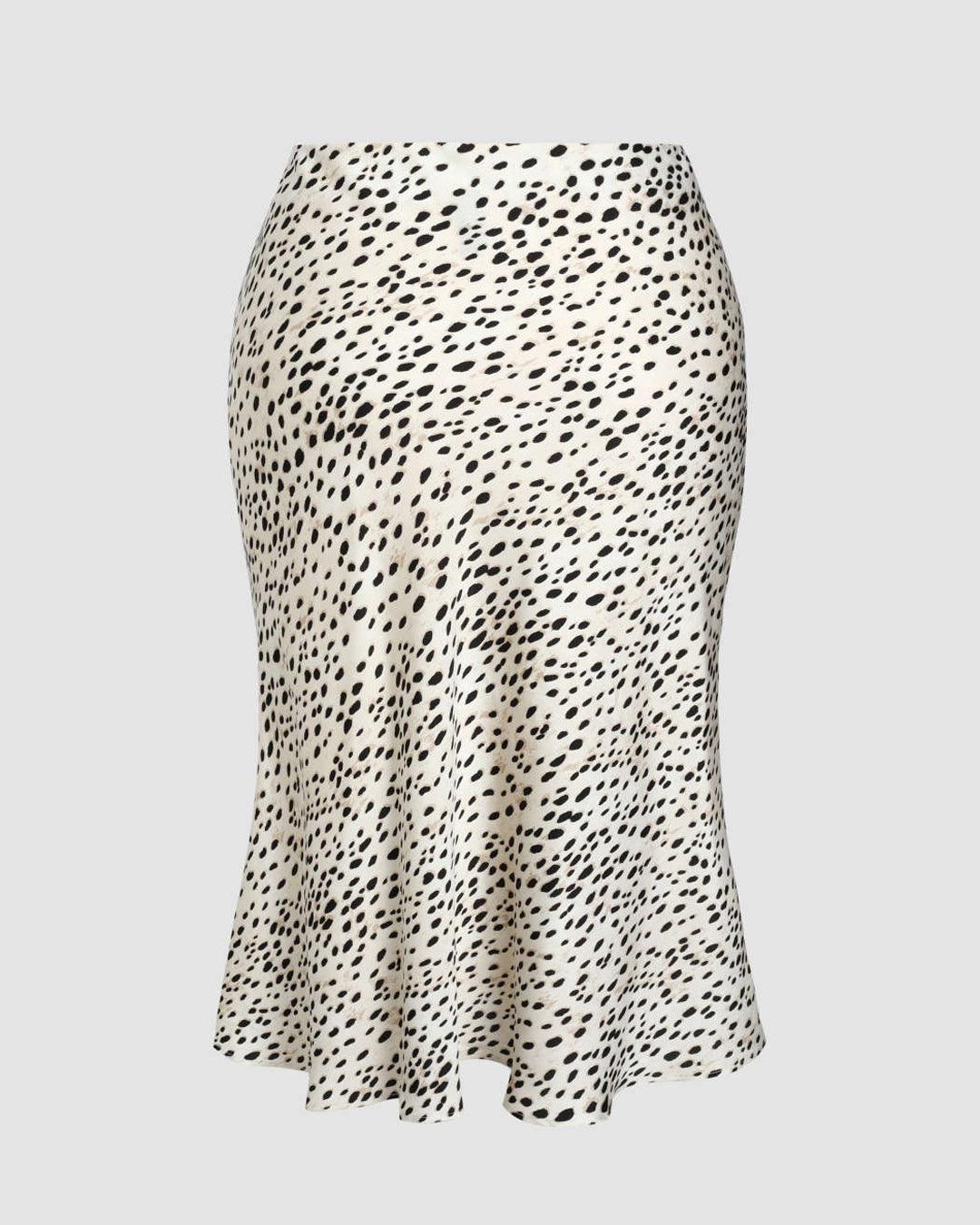 Middle Waist Leopard Print Ruffle Maxi Skirt Curve & Plus