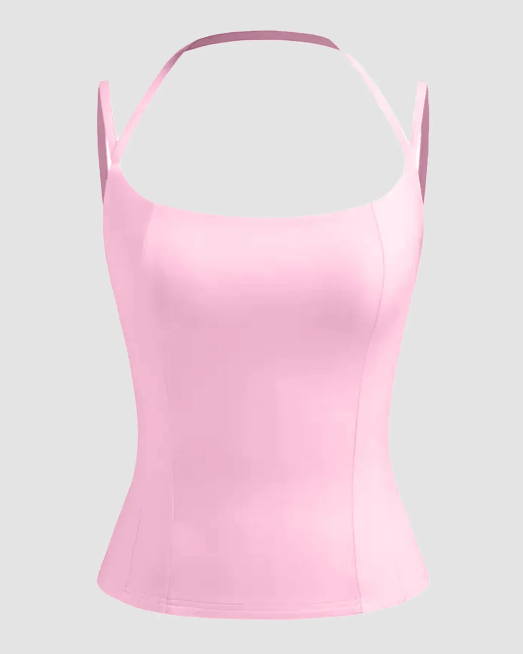 Minimalist Square Neck Cami Top in Prism Pink