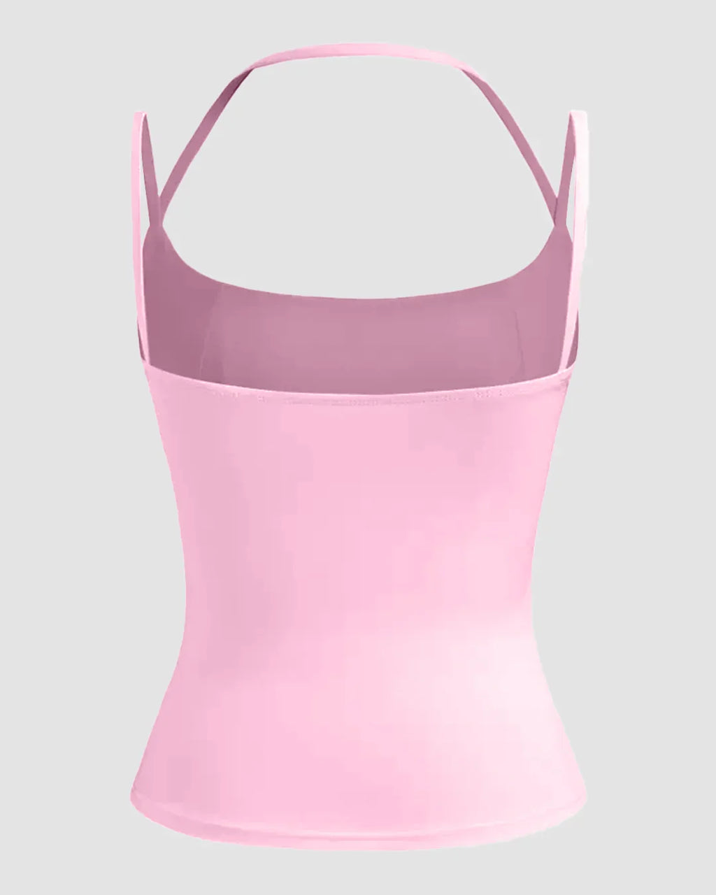 Minimalist Square Neck Cami Top in Prism Pink