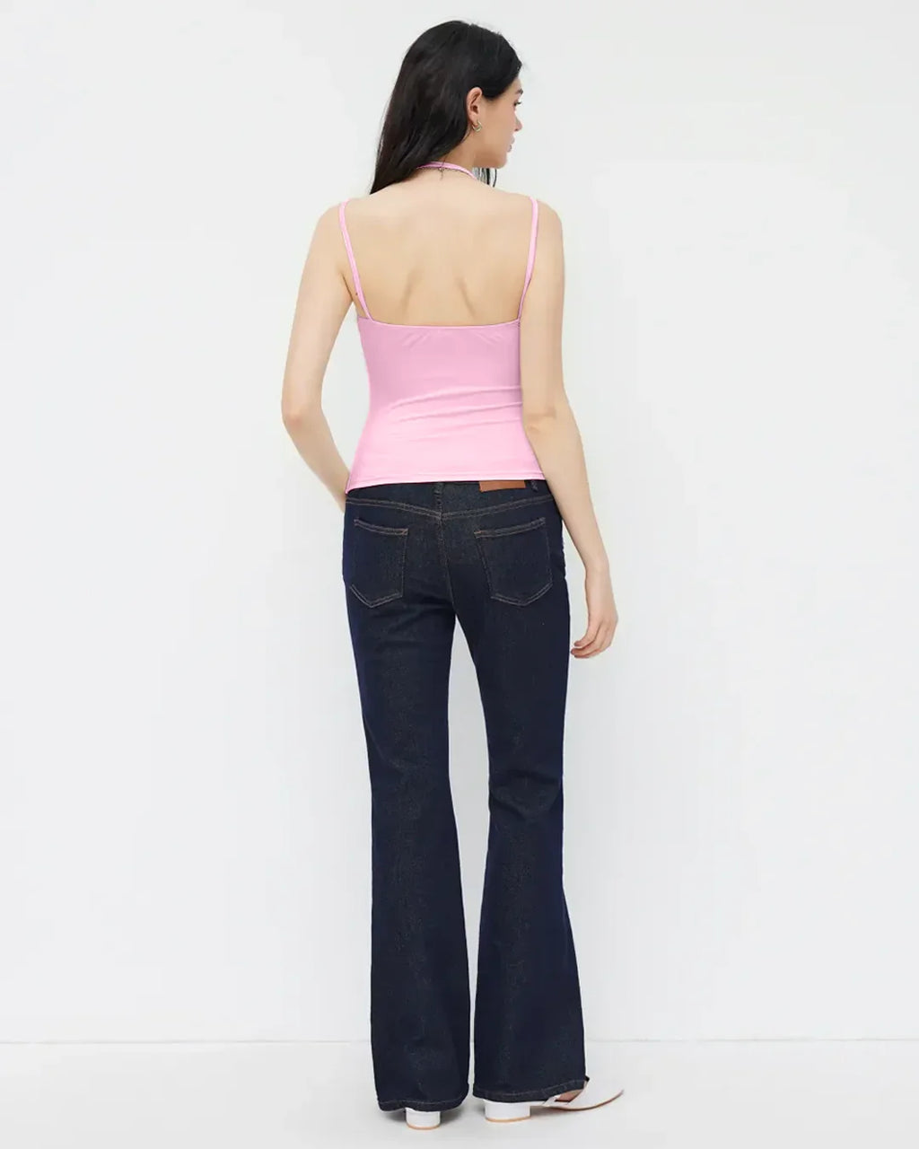 Minimalist Square Neck Cami Top in Prism Pink