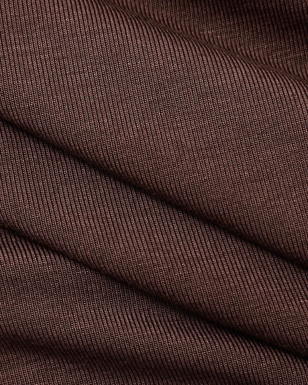 Mock Neck Asymmetric Ruched Tank Top In Chocolate Brown
