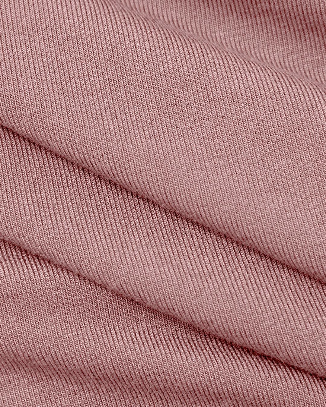 Mock Neck Asymmetric Ruched Tank Top In Dusty Pink