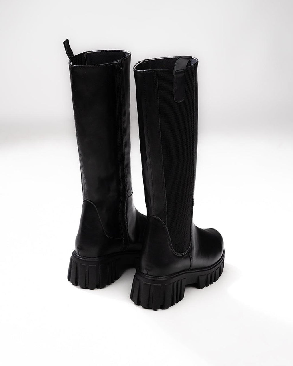 Motorcycle Side Zipper Chunky Sole Knee Boots