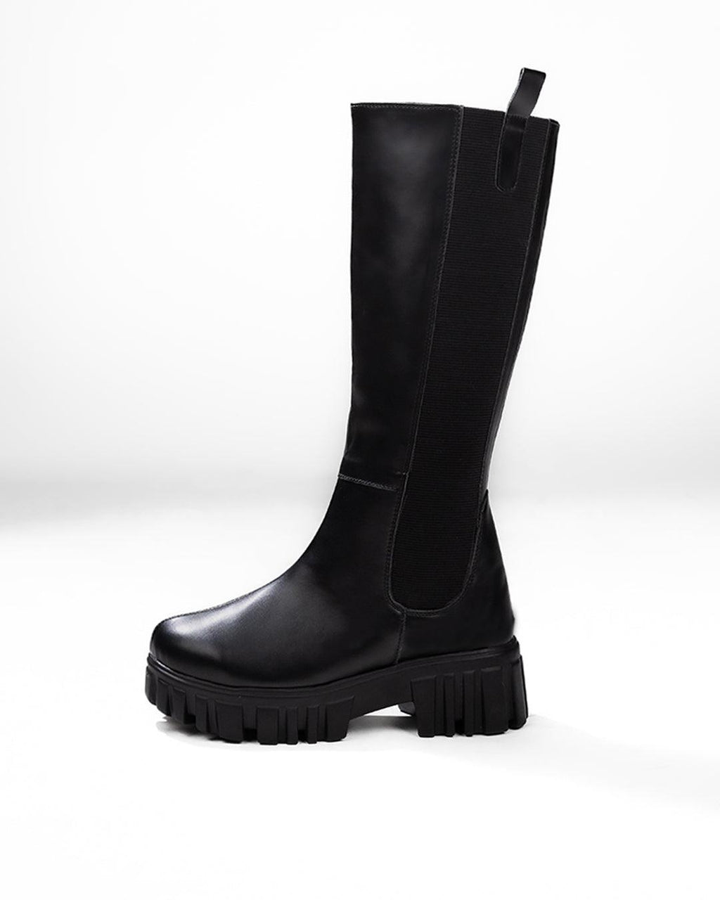 Motorcycle Side Zipper Chunky Sole Knee Boots