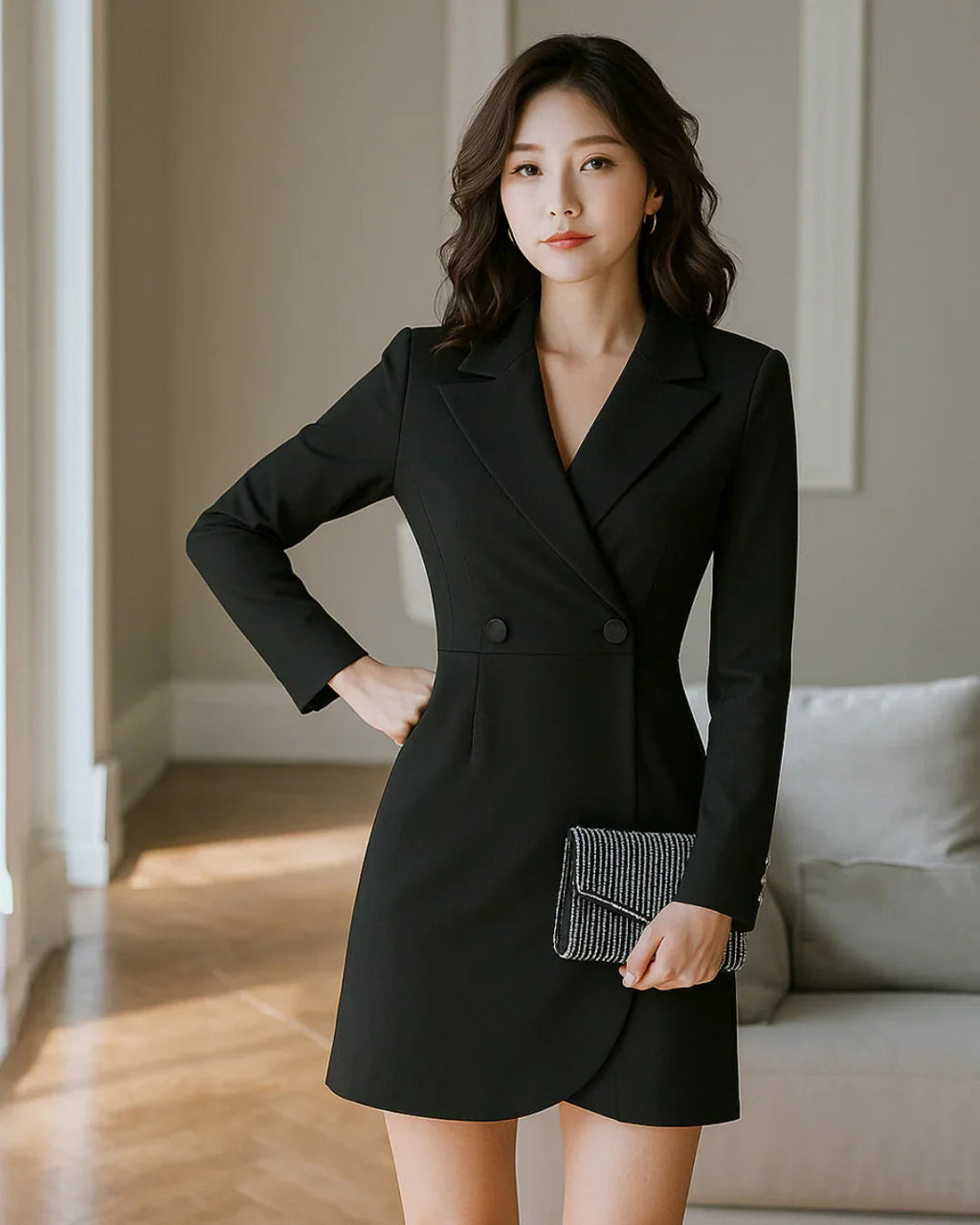 NYE Blazer Mini Dress in Black
