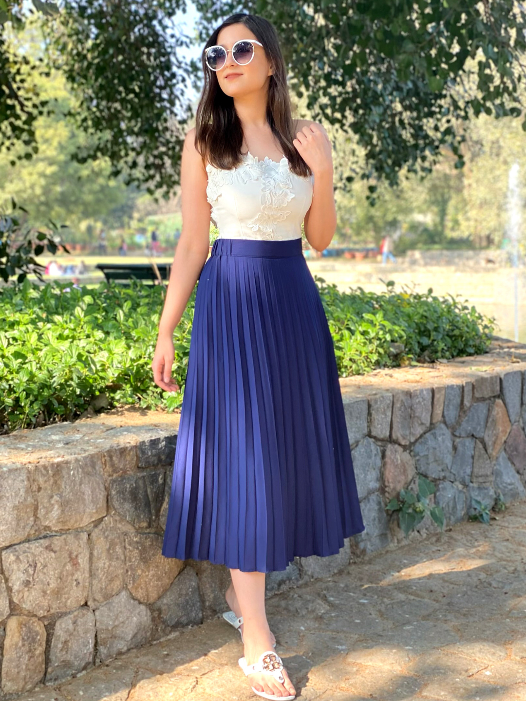 Pleated Midi Skirt - Pinkkup