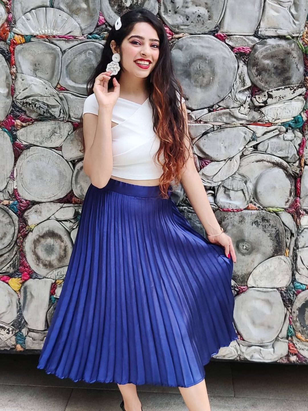 Pleated Midi Skirt - Pinkkup