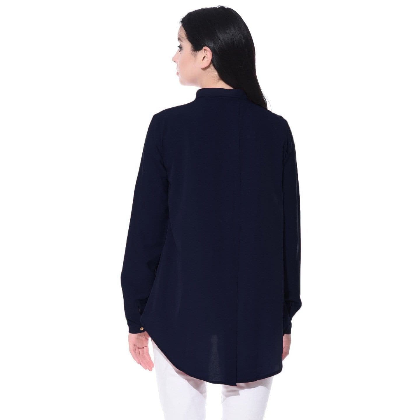 Ruffle Overlay Crepe Shirt