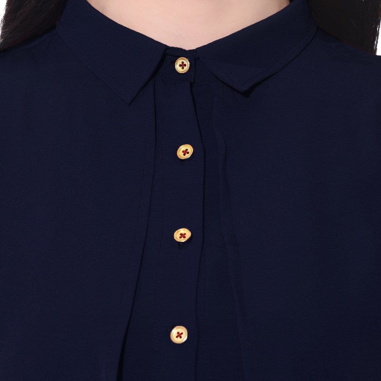 Ruffle Overlay Crepe Shirt