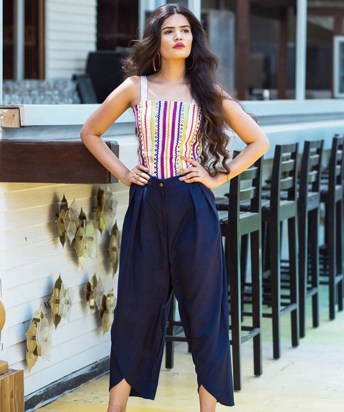 Adjustable Crepe Tulip Pants