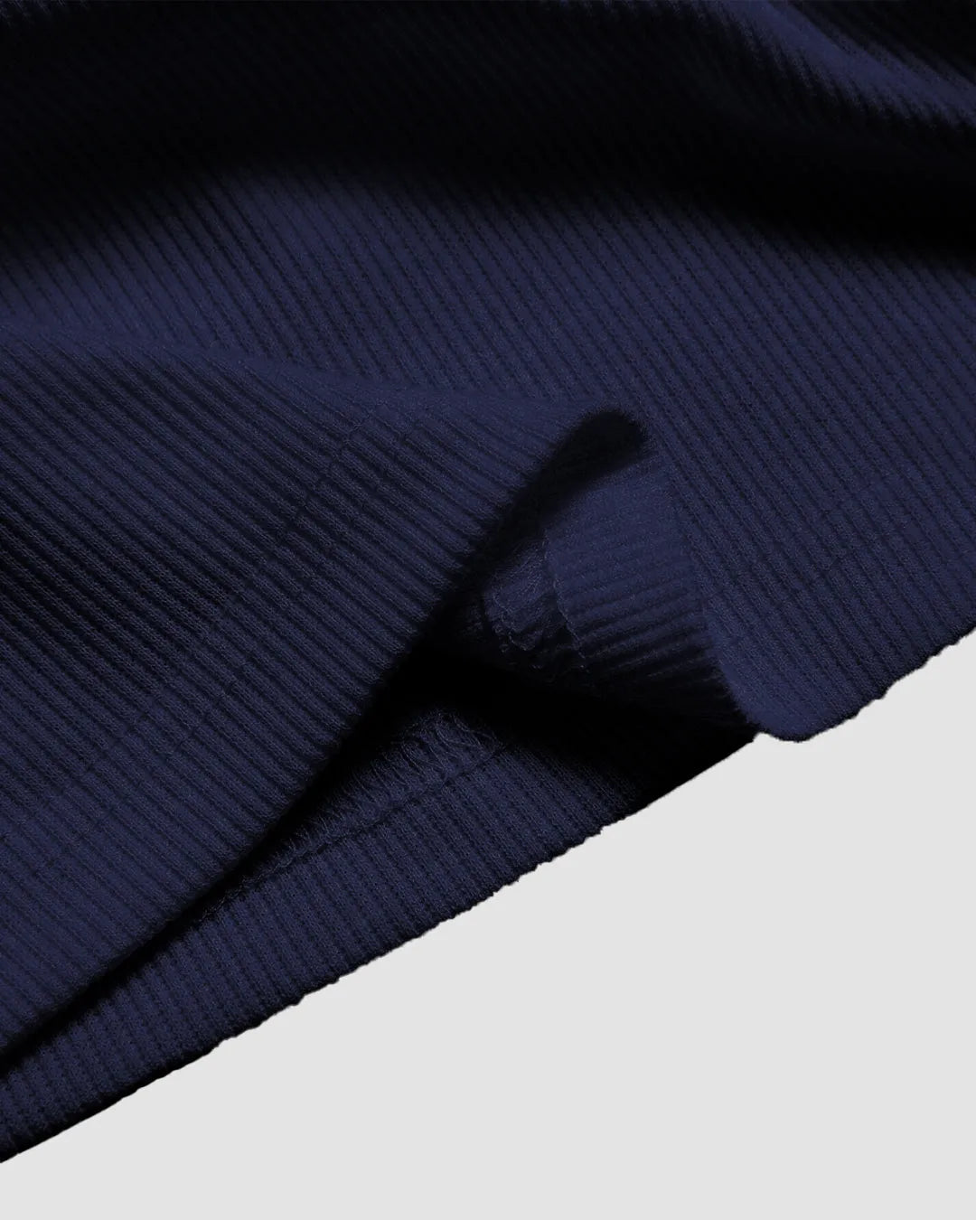 Navy Blue Ribbed Scoop Neck Tank Top with Buttons