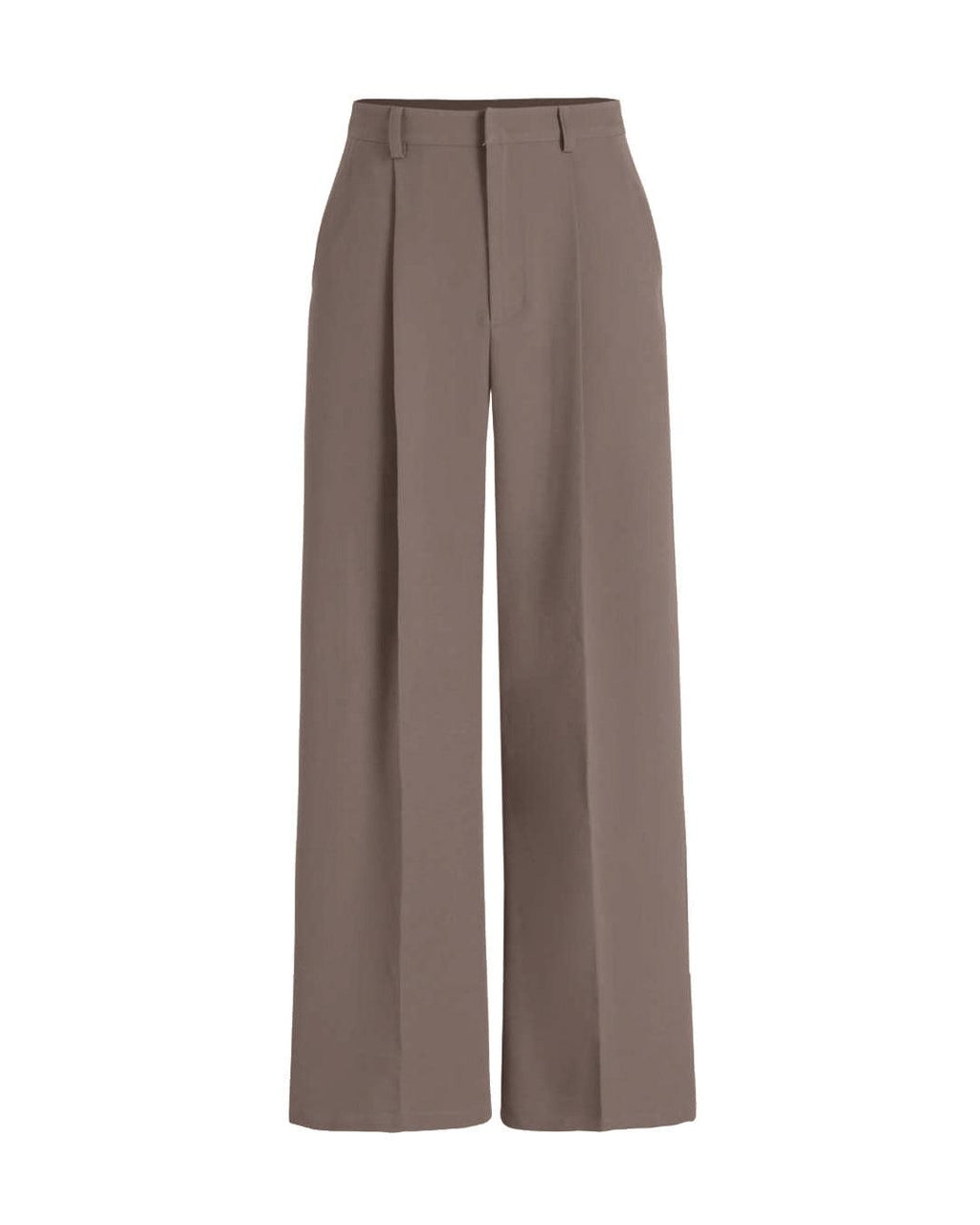 New Nostalgia Pleated Wide Leg Tailored Pants In Cappucino