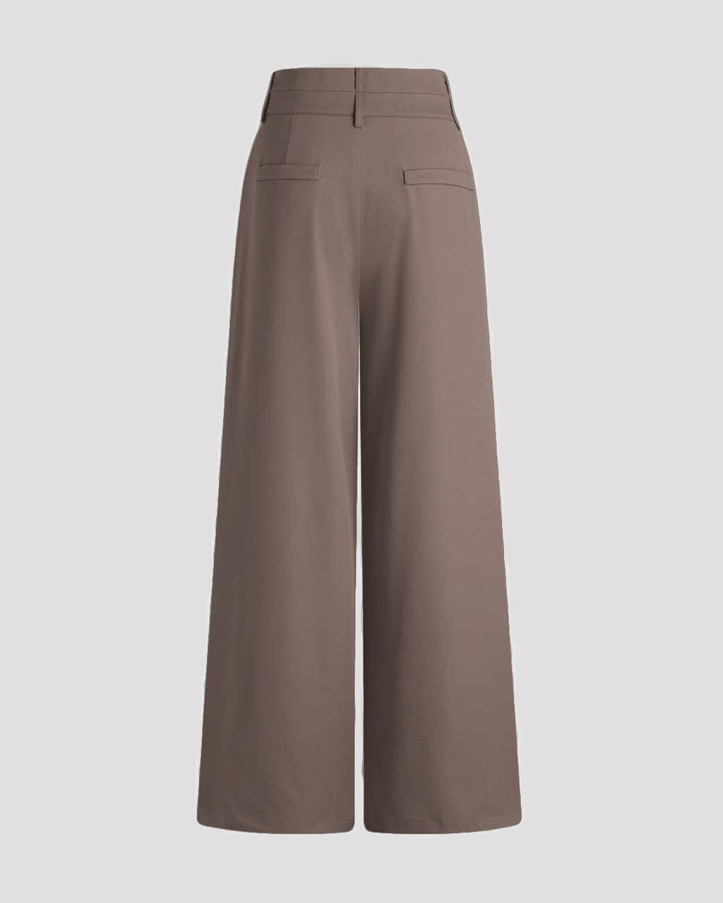 New Nostalgia Solid High Waist Pleated Wide Leg Pants In Cappucino