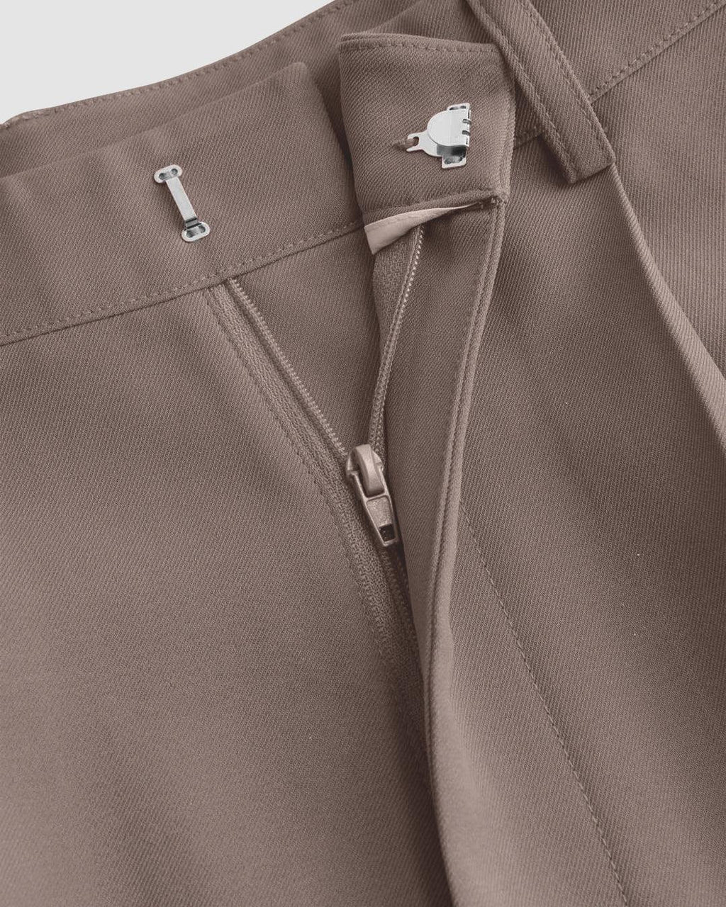 New Nostalgia Solid High Waist Pleated Wide Leg Pants In Cappucino