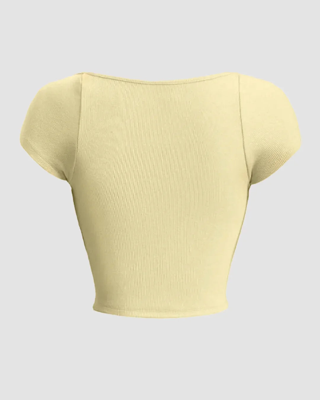 Sweetheart Neck Sheer Cap Sleeve Top in Vanilla