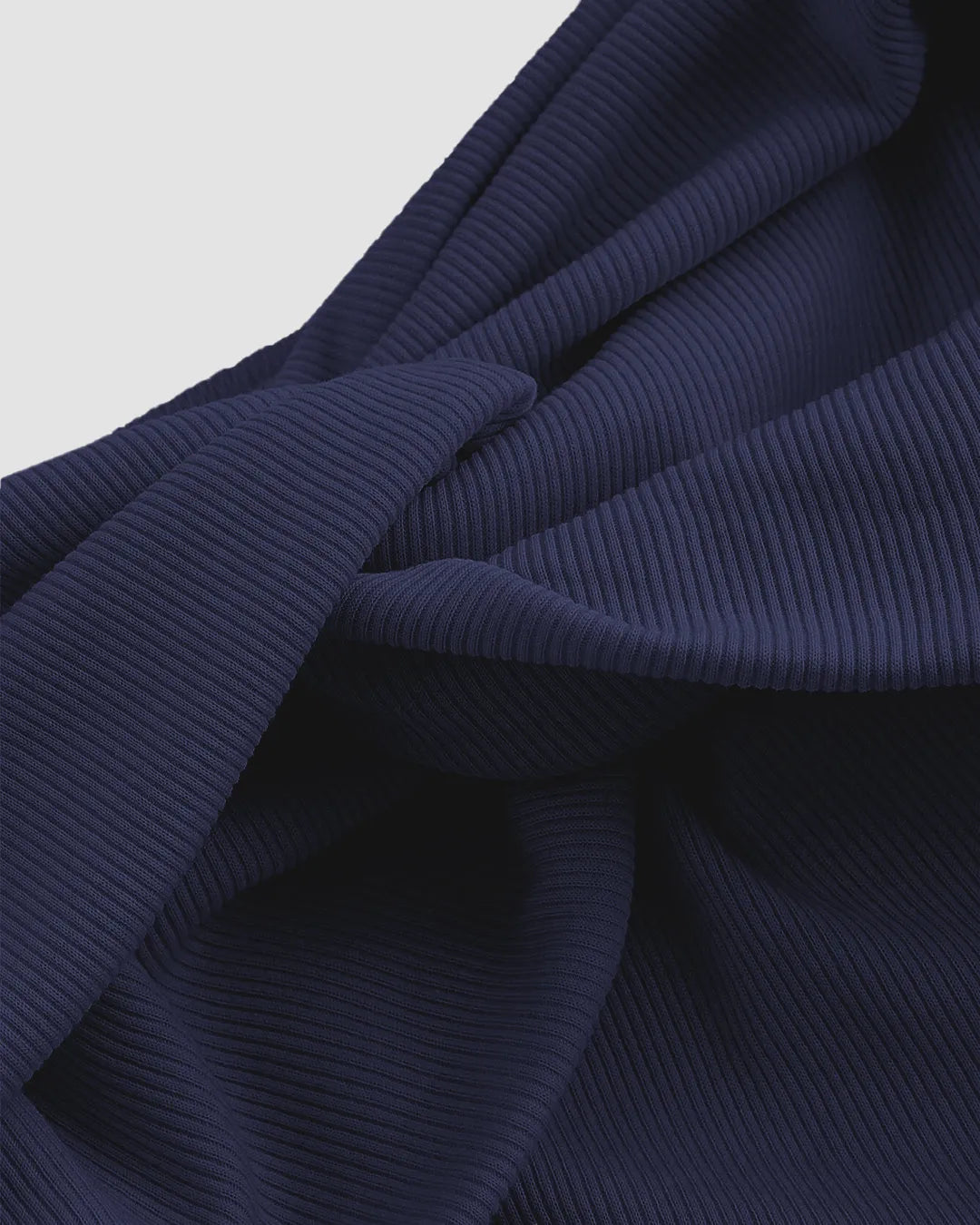 Off-Shoulder Soft Ribbed Knit Crop Top In Navy Blue